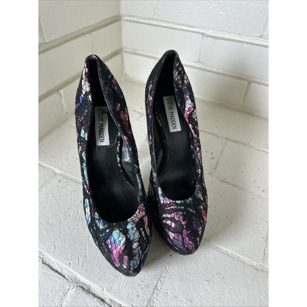 Steve Madden Jezebel Heels Scene Queen Party Girl Y2K Lace Pumps Women's 7.5